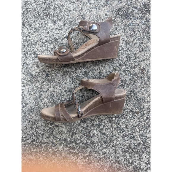 Aetrex Naya Sandals Women's 7.5 - 8 (EU 38) Brown Ankle Strap Wedge Comfortable - Picture 7 of 8